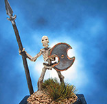 Painted Reaper Bones Miniature Sleleton with Spear